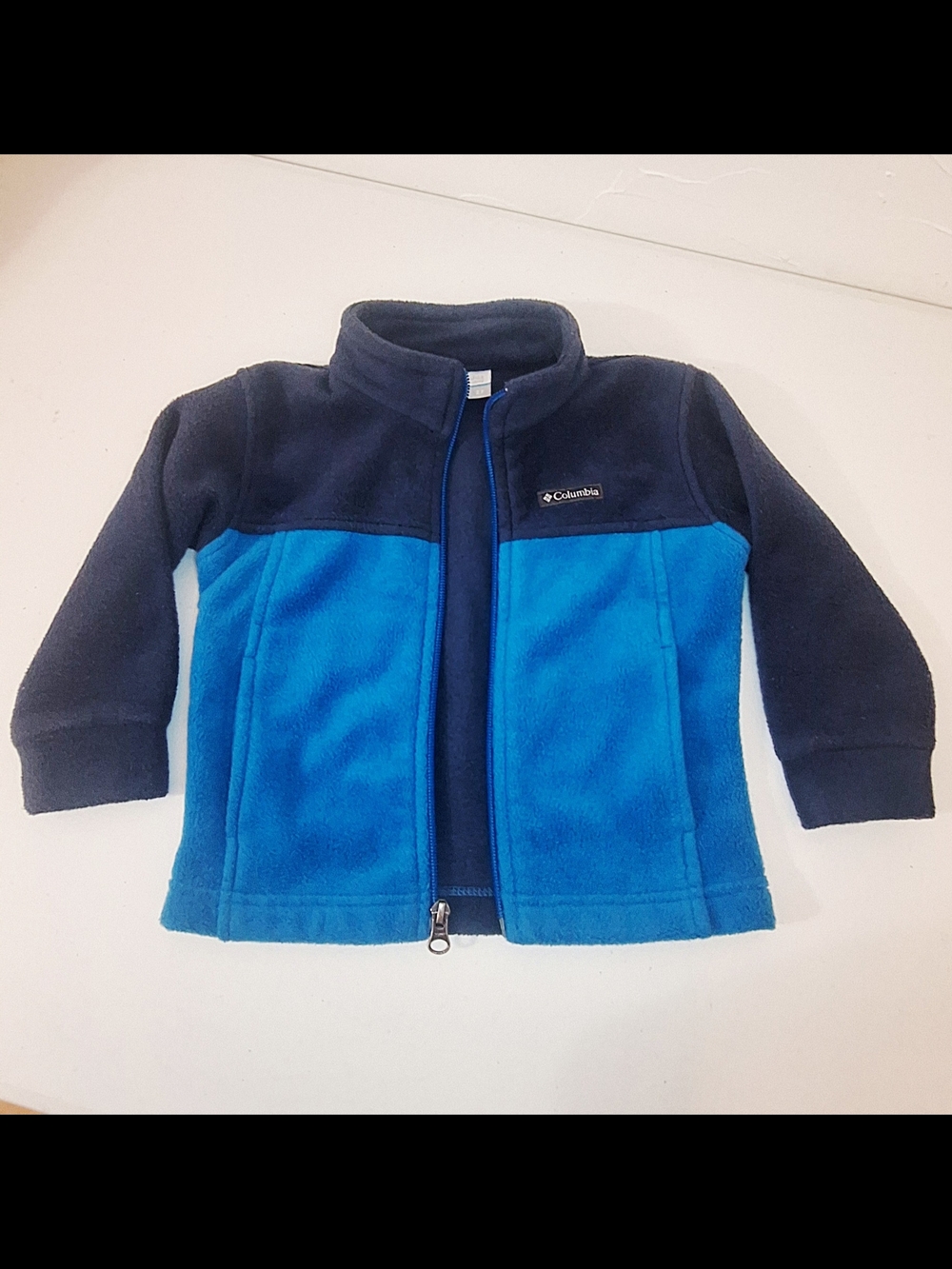 Columbia Blue Fleece Boys 2T Toddler Full Zip Long Sleeve Jacket W/ Pockets LN